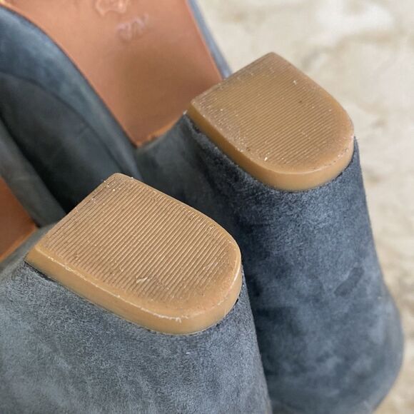 Gentle Souls Grey Oppsi Ankle Strap Mary Jane Leather Platform Pumps - Picture 11 of 13